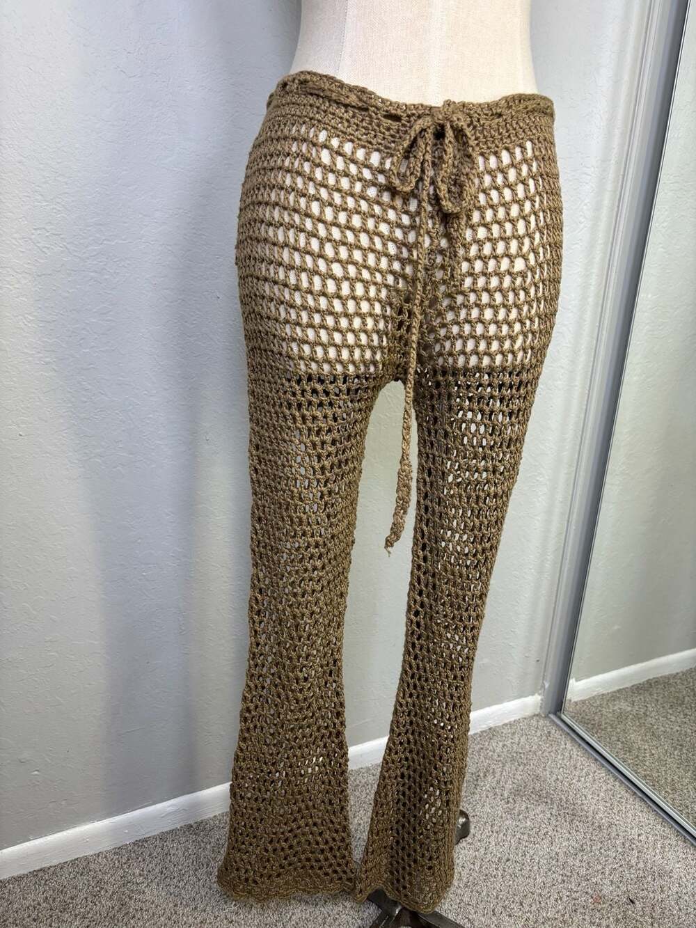 Fashion Nova Brown Crochet Beach Pants